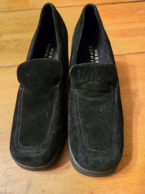 Sapato Feminino Black Hush Puppies Salto Cunha Suade - Imagem 1 de 4