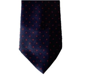 Sulka Navy Blue Red Polka Dot Tie | Luxury Designer Men’s Necktie - Picture 1 of 2