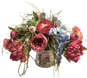Free Shipping Farmhouse Floral Arrangement Peony Wisteria Watering Can Floral - Picture 1 of 9