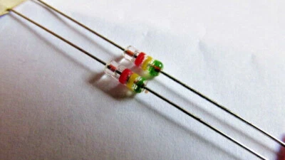 1N542 Vintage ITT Gold Bonded Color Coded Germanium Glass Diodes (2pcs) NOS USA - Image 1 of 4