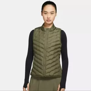 NWT Women's Nike Golf AeroLoft Repel Vest 90% Goose Down CK5784-222 Green S L - Picture 1 of 8