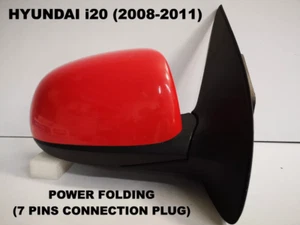 HYUNDAI i20 (208-11) WING MIRROR RIGHT DRIVER SIDE POWER FOLD RED (#H3) - Picture 1 of 11