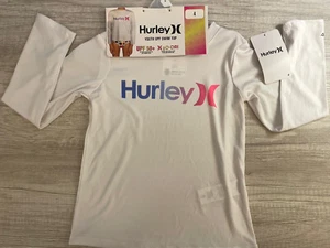 NEW Hurley Girls' Long Sleeve Dri-Fit UPF 50+ Shirt White Size 4 Swim Top| NWT - Picture 1 of 3