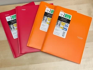 Mead Five Star 2-Pocket Folder with Prong Fasteners 4-Pc Lot Orange Red - Picture 1 of 4
