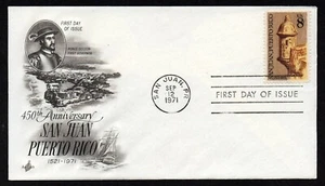 USA, SCOTT # 1437, ARTCRAFT FDC COVER 1971 SAN JUAN, PUERTO RICO - Picture 1 of 1
