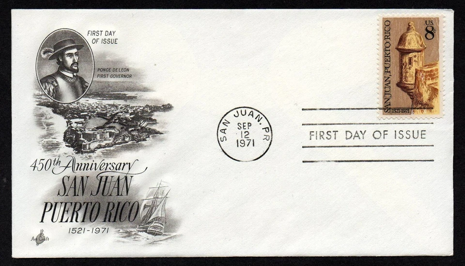 USA, SCOTT # 1437, ARTCRAFT FDC COVER - SAN JUAN, PUERTO RICO, YEAR 1971 - Image 1 of 1