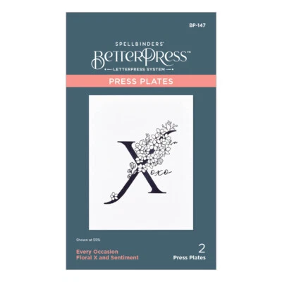 Spellbinders Floral X and Sentiment Press Plate from the Every Occasion Floral A - Image 1 of 4