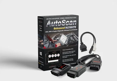 Autoscan Enhanced ULTIMATE OBD2 Car Engine Diagnostic Software Elm327 ECU Cable - Image 1 of 4