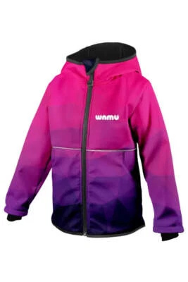 Die WAMU Mosaic Softshelljacke Kinder Jacke mit Kapuze Gr. 98-128 - Bild 1 von 4