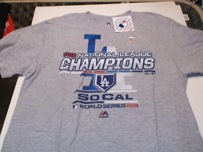 Ropa del equipo MLB de los Dodgers de Los Ángeles 2018 N.L.  Camisa Champion M Foto 1 de 3