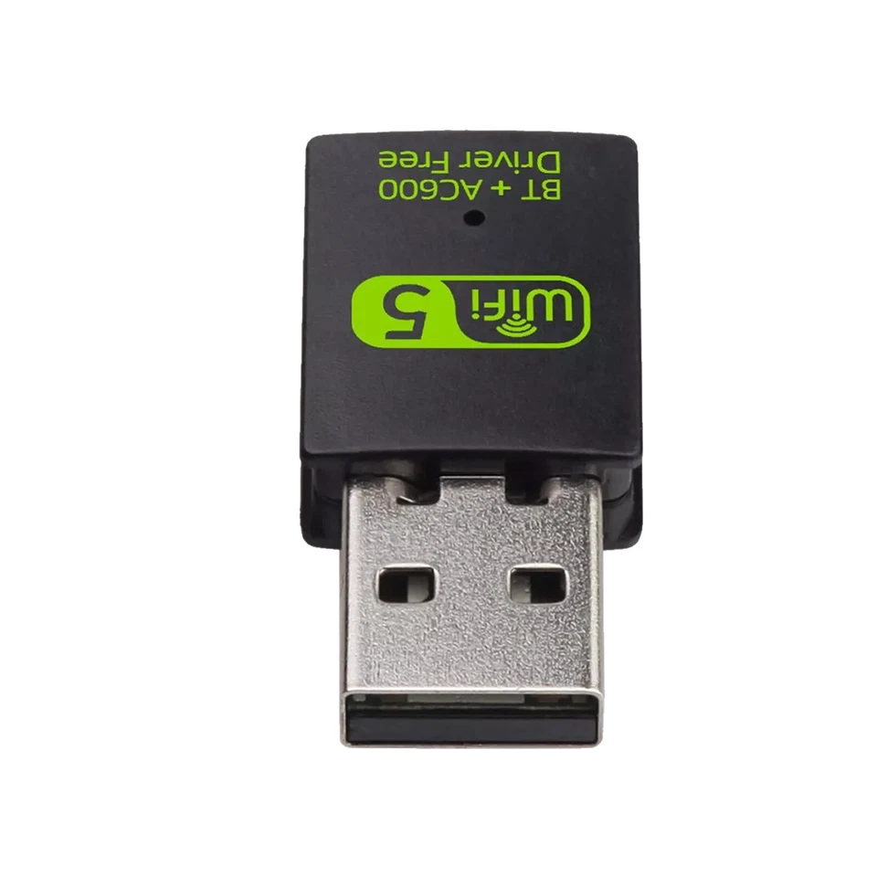100PC 2in1 AC600 600Mbps  2.4G 5GMini USB WiFi Wireless + Bluetooth 5.0 Adapte1Z - Image 1 of 4