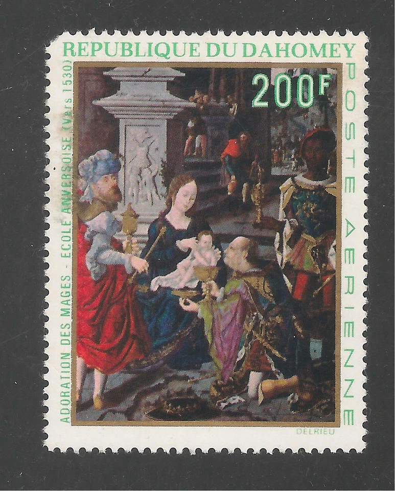 Dahomey #C112 (AP21) VF MNH 1969 200fr Adoration of the Kings, Antwerp School  - Image 1 of 1