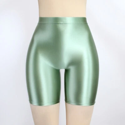 Mujeres Brillantes Brillantes Leggings Opacos Wetlook Pantalones Cortos Sin Costuras Deportes Jeggings Pantalones Foto 1 de 4