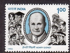 India 1992  Henry Gidney Opthalmologist Medical Theme Stamp MNH - Picture 1 of 2