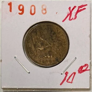 1908 Indian Head Cent, XF, Wood Grain Effect! "Woody" - Picture 1 of 2