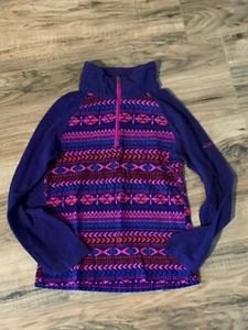 Columbia Girls 1/4 Zip Patterned Pullover Fleece Sweater Size S (7/8) - Picture 1 of 3