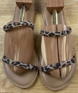 Banana Republic Womens Sandals Shoes Size 8 M Slip on Flats Leopard Print - Picture 1 of 15