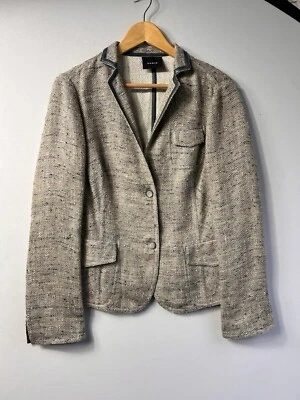 Blazer Akris Ajustado Cáñamo Seda Mezcla Lana Tweed Blazer Avena M/L Ropa de Trabajo Foto 1 de 4