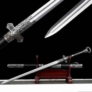 Battle Ready Jian Schwert geschmiedet scharf hoher Manganstahl Klinge Katana Full Tang - Bild 1 von 11