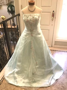 Alyce Designs NEW pageant quinceanera prom social party dress Aqua  Blue 20 - Picture 1 of 10