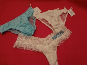 Victorias Secret Bridal Set 3 PAIR Panty  Bling   SMALL/OS  Set NWT - BR20 - Picture 1 of 2