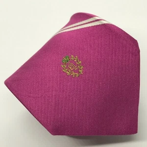 LAUREN RALPH LAUREN 58L Mens Silk Necktie Pink & White Striped Tie - Picture 1 of 4