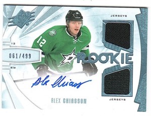 2013-14 SPx #166 Alex Chiasson Stars Rookie Jersey Auto #/499
