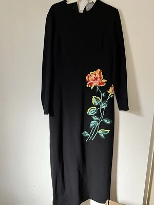 Vestido Lelarose negro manga larga columna Foto 1 de 3