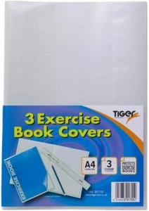 A4 Clear Exercise Book Covers Strong Plastic Protecting Sleeves School Notebook - Picture 1 of 5