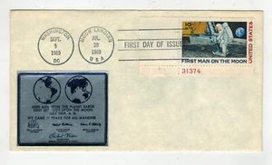 Man on Moon Apollo 11 Space C76 UNBEKANNT FOLIENETIKETT APPLIKATION WIE #196 PLATTE # - Bild 1 von 1