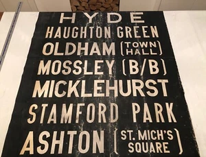 Manchester 222 Bus Route Destination Blind 1960’s 34”x37”- 5 Hyde Haughton Green - Picture 1 of 11