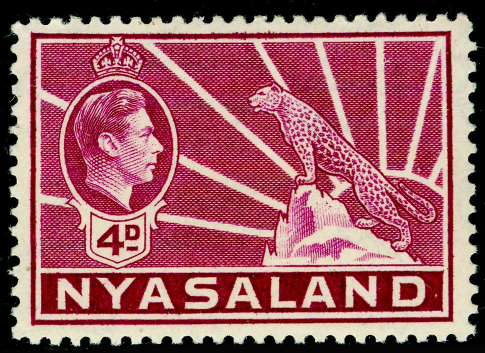 NYASALAND 1938-44 SG135 KGVI  4d. SYMBOL OF THE PROTECTORATE - MAGENTA -  MNH - Image 1 of 1