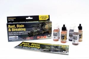 Vallejo 70183 SET 8 COLORS RUST STAIN & STREAKING ( 8 x 17 ml./0.57 fl.oz. ) - Picture 1 of 1