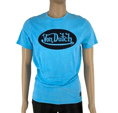 Von Dutch Hombre Azul Cuello Redondo Logo Camiseta de Manga Corta Talla M - Imagen 1 de 4