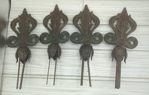 Antique Cast Iron Curtain Rod Drapery Rod Finials (4) - Picture 1 of 6