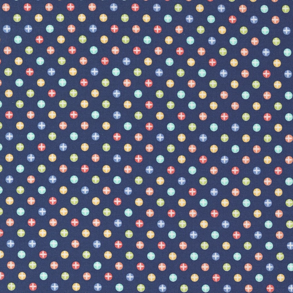 Sunwashed Cotton Fabric 1 Yd Corey Yoder Blue Dots - Image 1 of 1