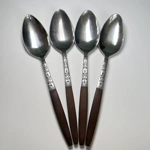 Interpur 4er Set Braun Griff Suppenlöffel Edelstahl Japan Besteck MCM - Bild 1 von 5