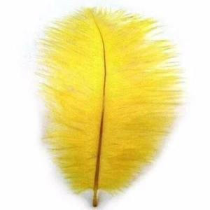 Ostrich Feather Drab 6-15cm x 5 - Yellow ((SECONDS)) - Foto 1 di 1