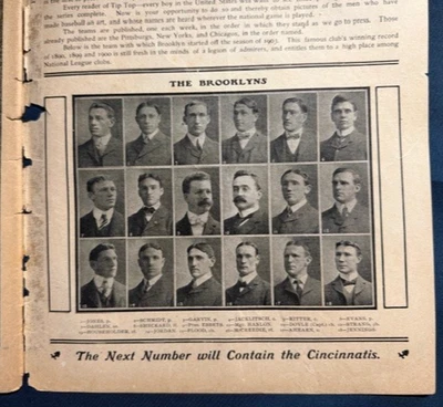 1903 Tip Top Weekly #386 Baseball Team Photo Brooklyn Superbas (Dodgers) - Image 1 of 4