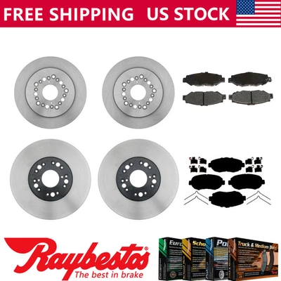 Rotores de freno delanteros traseros y pastillas de freno de cerámica Raybestos para Lexus GS300 1993-1997 Foto 1 de 4