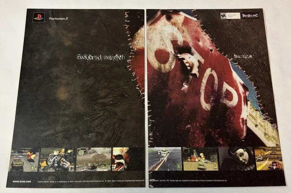 2001 two page video game ad ~ TWISTED METAL BLACK - Image 1 of 1