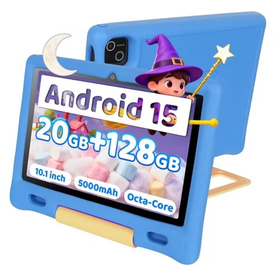 JEAZANS Kids Tablet, Android 15 Tablet 10 inch Octa-Core 20(3+17)GB RAM 128GB ROM WiFi