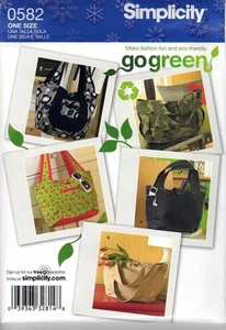 Simplicity Pattern 0582 Purses Grocery Bags Eco Friendly Totes UNCUT - Picture 1 of 2