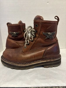 Harley Davidson Motorcycle Boots Mens Lace Up Leather Combat Eagle 7 - Picture 1 of 10