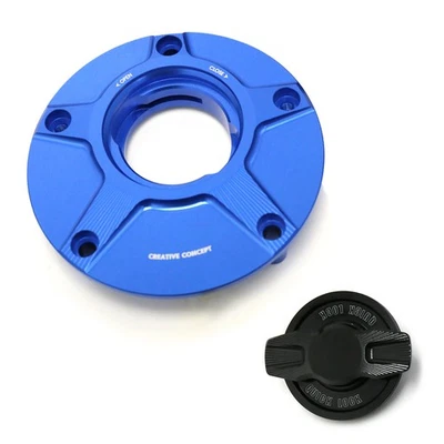 Blue CNC FCR 1/4 Keyless Fuel Gas Cap For MV Agusta 989R Brutale 08-13 12 11 - Image 1 of 4