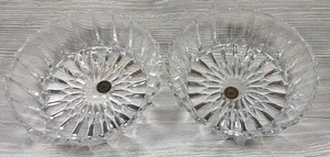 Pair Of Vintage 24% Lead Crystal Bowls With Ribbed & Starburst Design - Picture 1 of 9