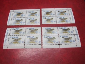 CANADA UNITRADE# 497 10c BIRDS SET OF 4 INSCRIPTION BLOCK MNH - Picture 1 of 2
