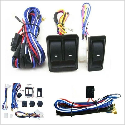 Car Auto Power Window Switch With 12V Wiring Harness Kits Universal High Quality Foto 1 de 4