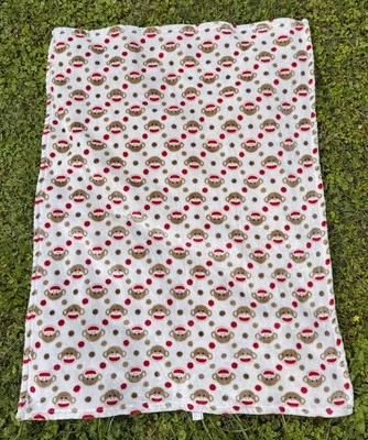 Manta Baby Starters Lovey Vellón Calcetín Cabeza de Mono Marrón Rojo Lunares Foto 1 de 4