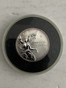 2000 MEXICO CASA DE MONEDA 1 OZ WINGED VICTORY SILVER COIN PROOF MILLENNIUM - Picture 1 of 3